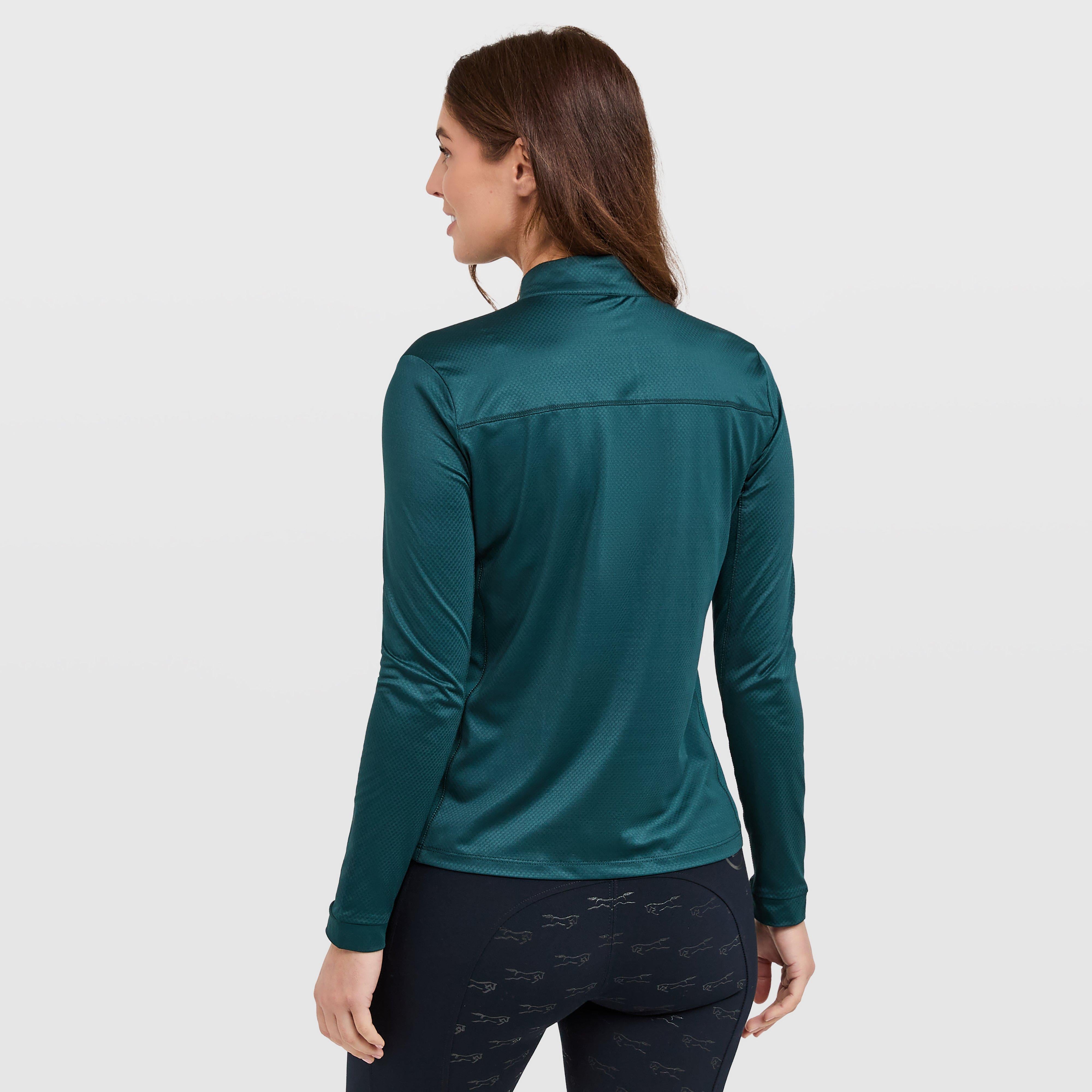 Womens Breathable Long Sleeve Top Deep Emerald Green