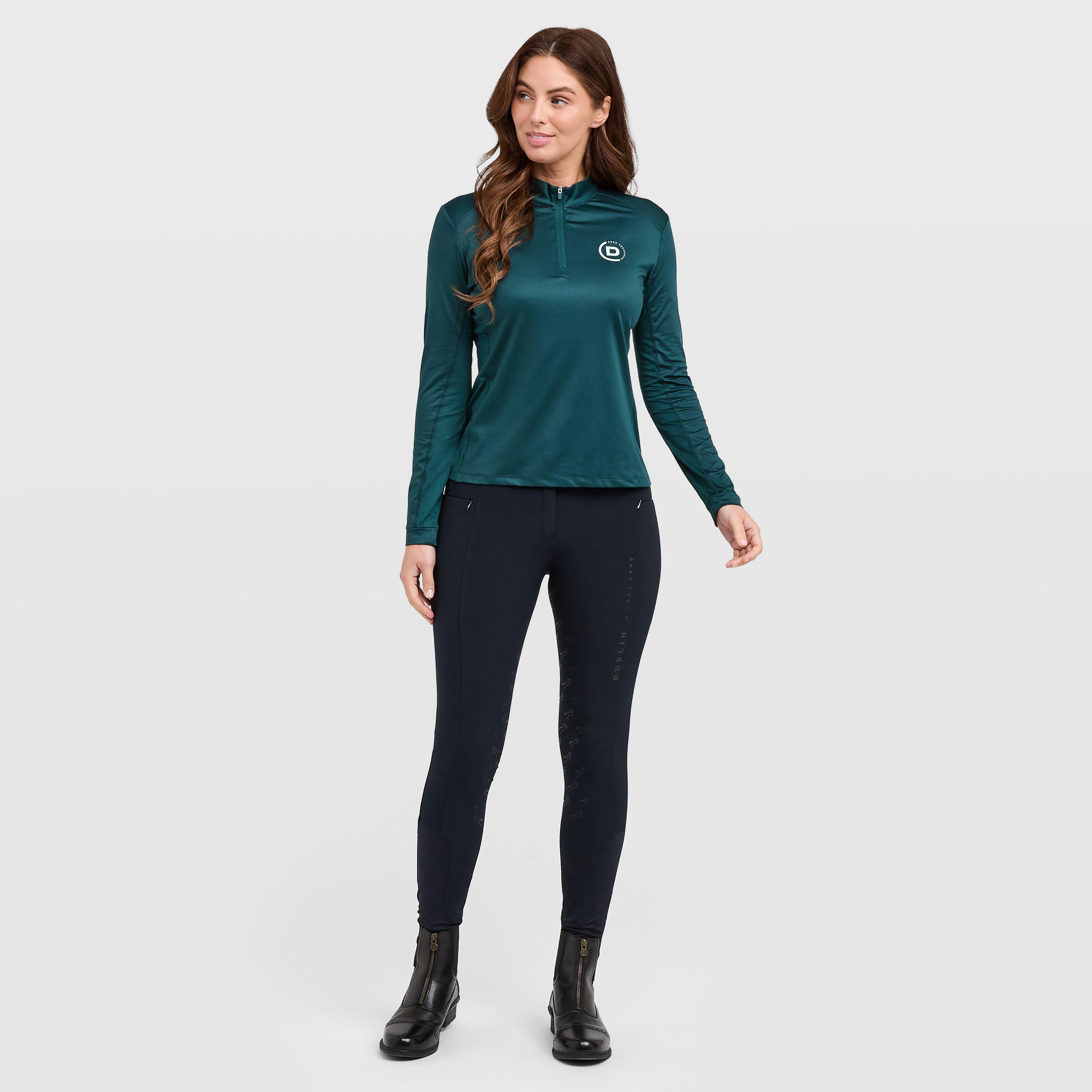 Womens Breathable Long Sleeve Top Deep Emerald Green