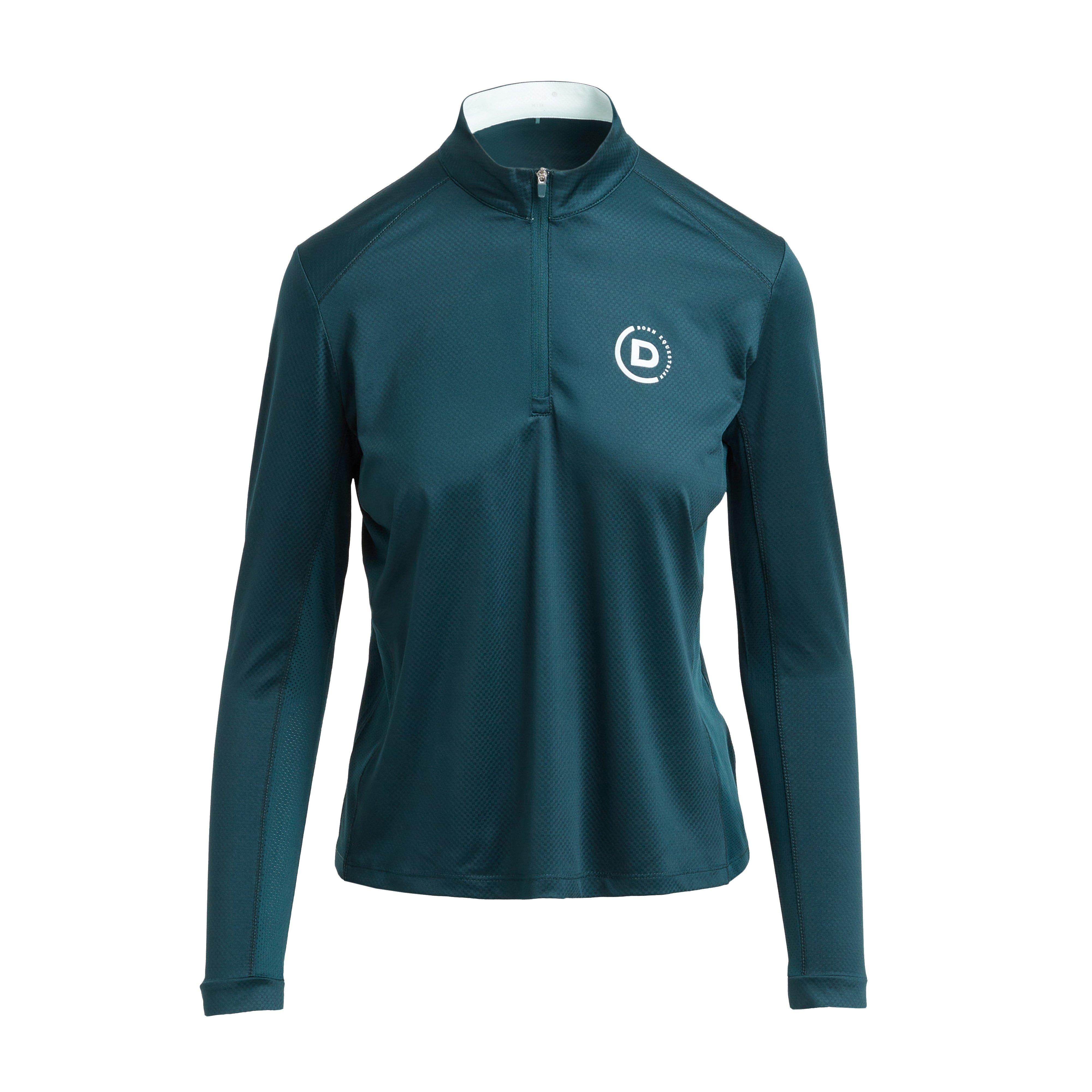 Womens Breathable Long Sleeve Top Deep Emerald Green