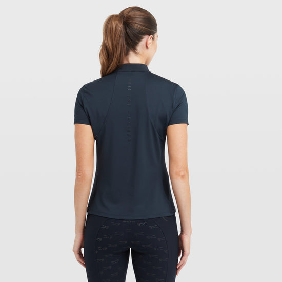 Womens 1/4 Zip Short Sleeve Top Navy