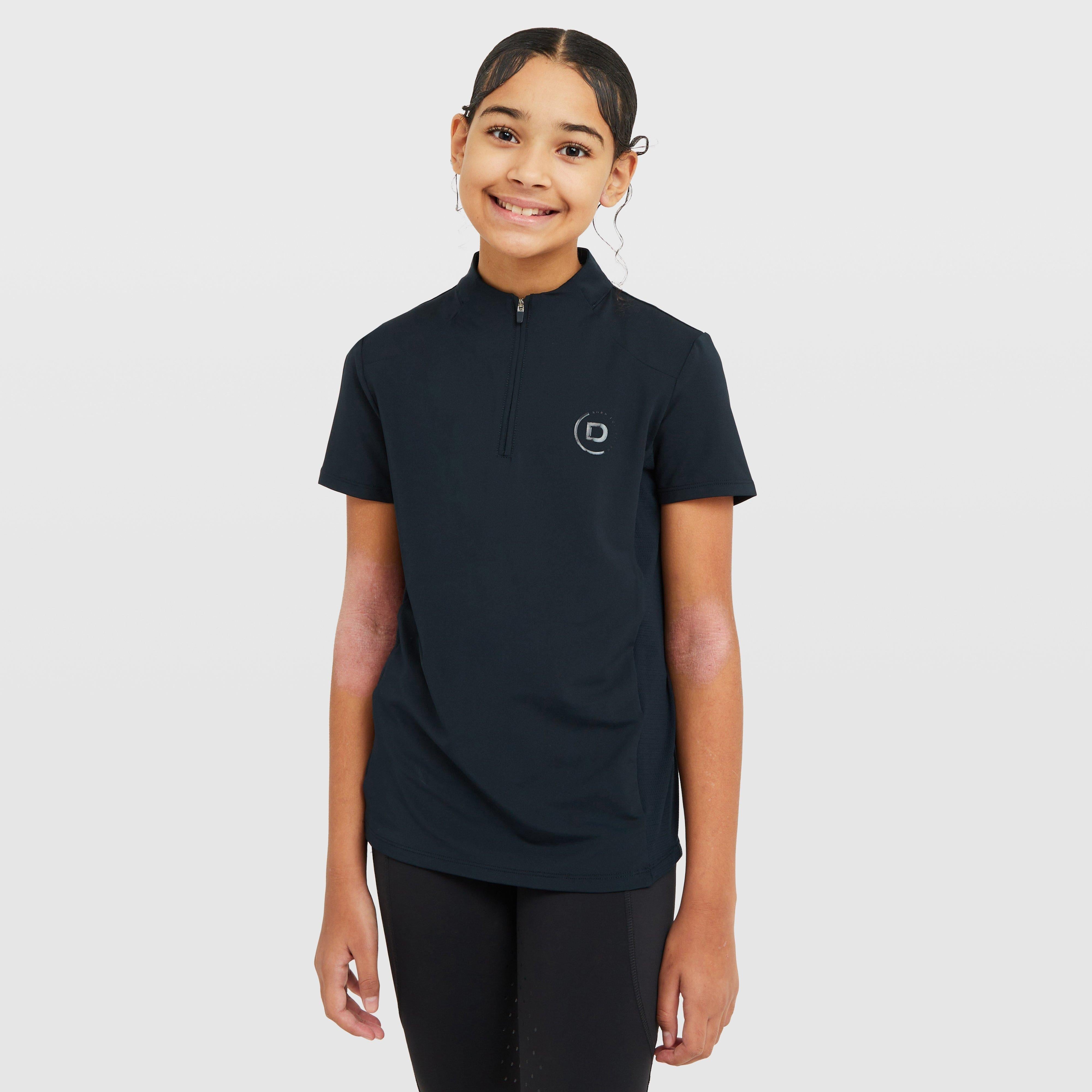 Kids 1/4 Zip Short Sleeve Top Navy