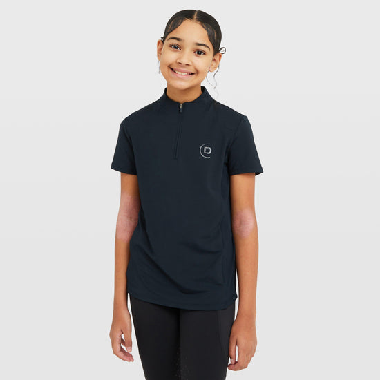 Kids 1/4 Zip Short Sleeve Top Navy