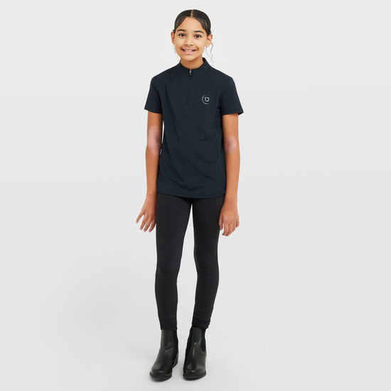 Kids 1/4 Zip Short Sleeve Top Navy
