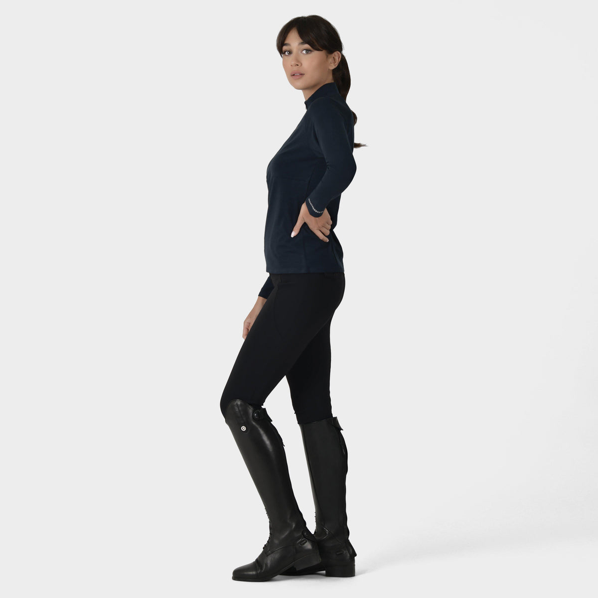 Women's Bamboo Long Sleeve Performance Base Layer Navy