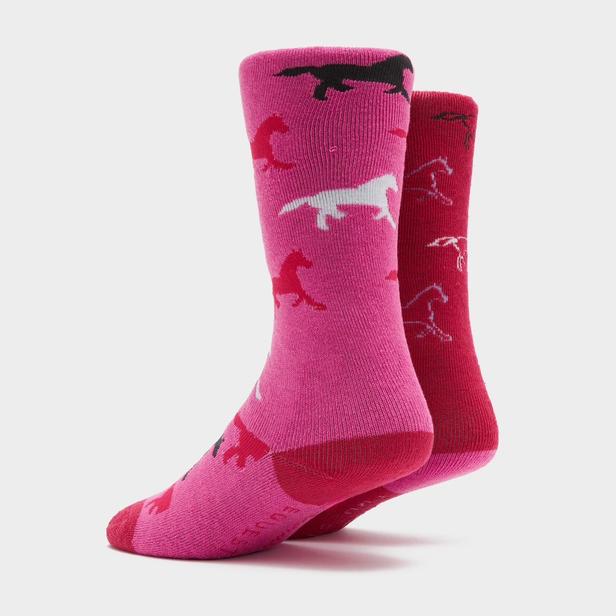 Kids Equestrian Midweight Horseshoe Socks Cerise/Pink