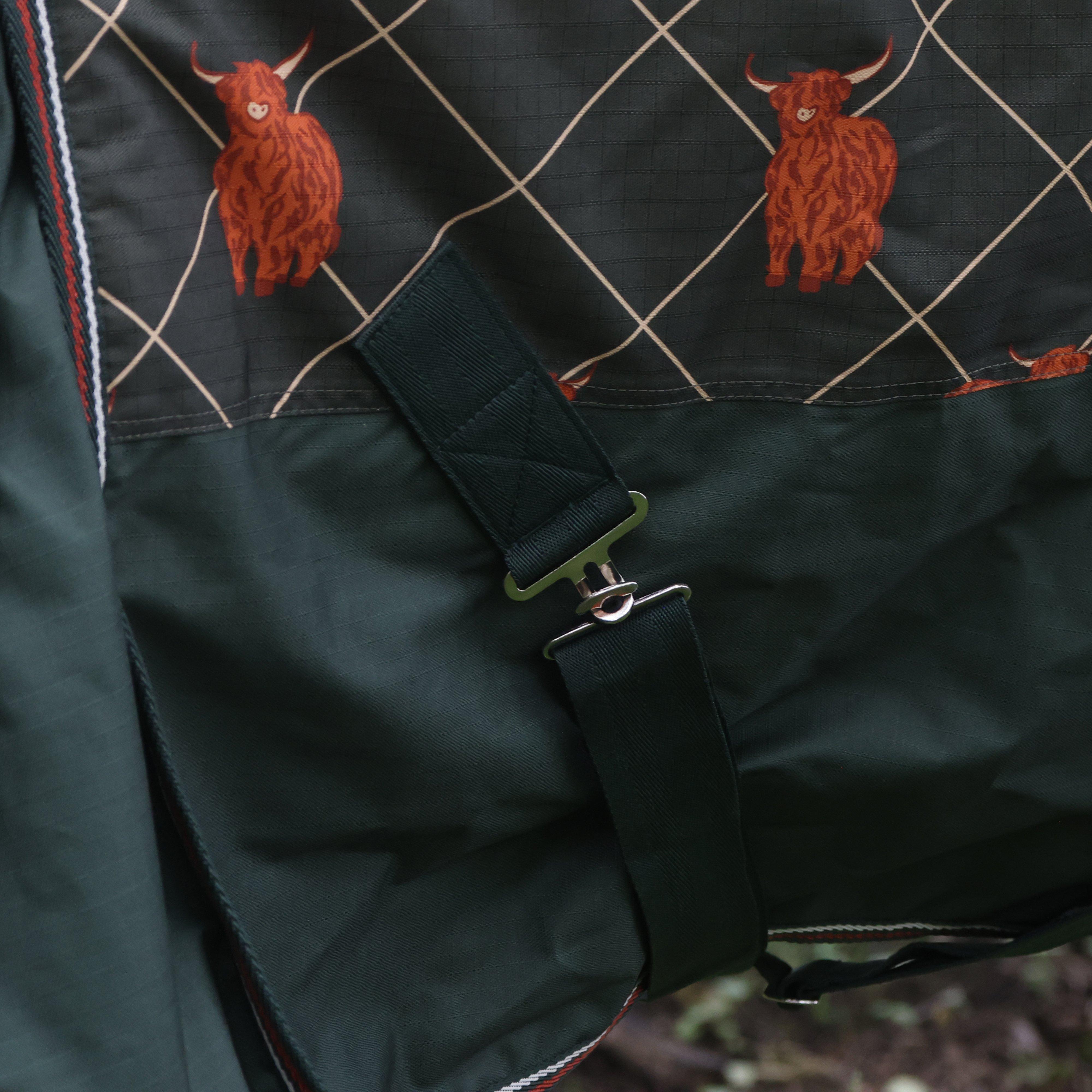 Original 100g Light-Medium Combo Neck Turnout Rug Olive Cow