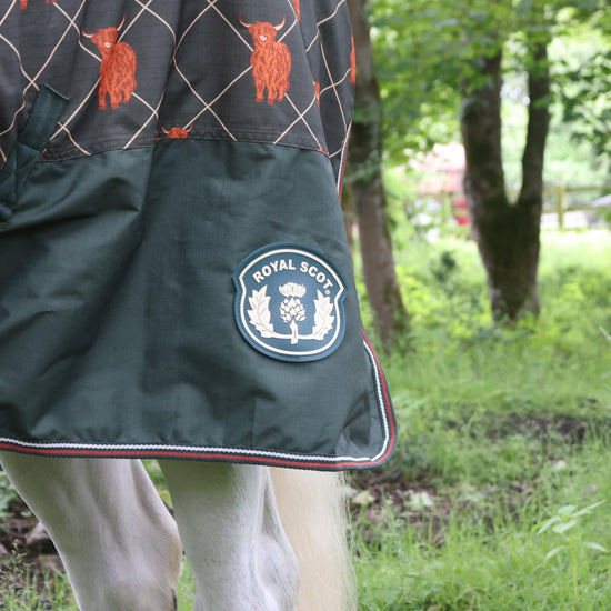 Original 100g Light-Medium Combo Neck Turnout Rug Olive Cow