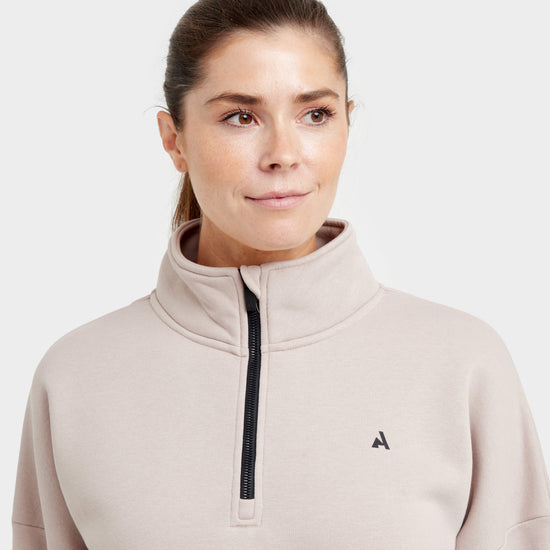Women's React Half Zip Sweatshirt Sand