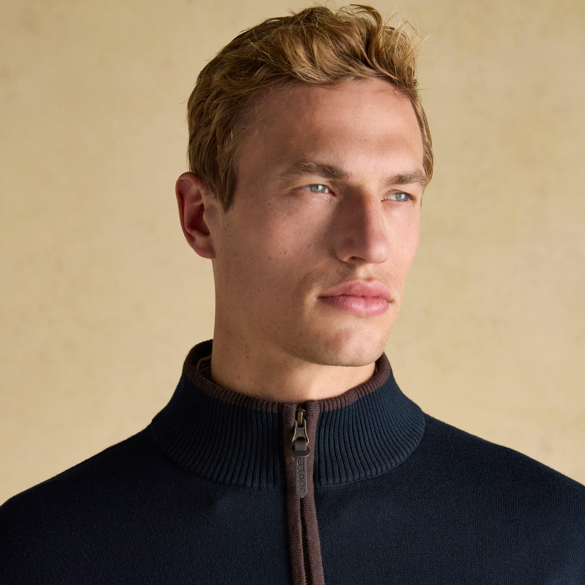 Men's Hillside Navy Quarter Zip Knitted Jumper