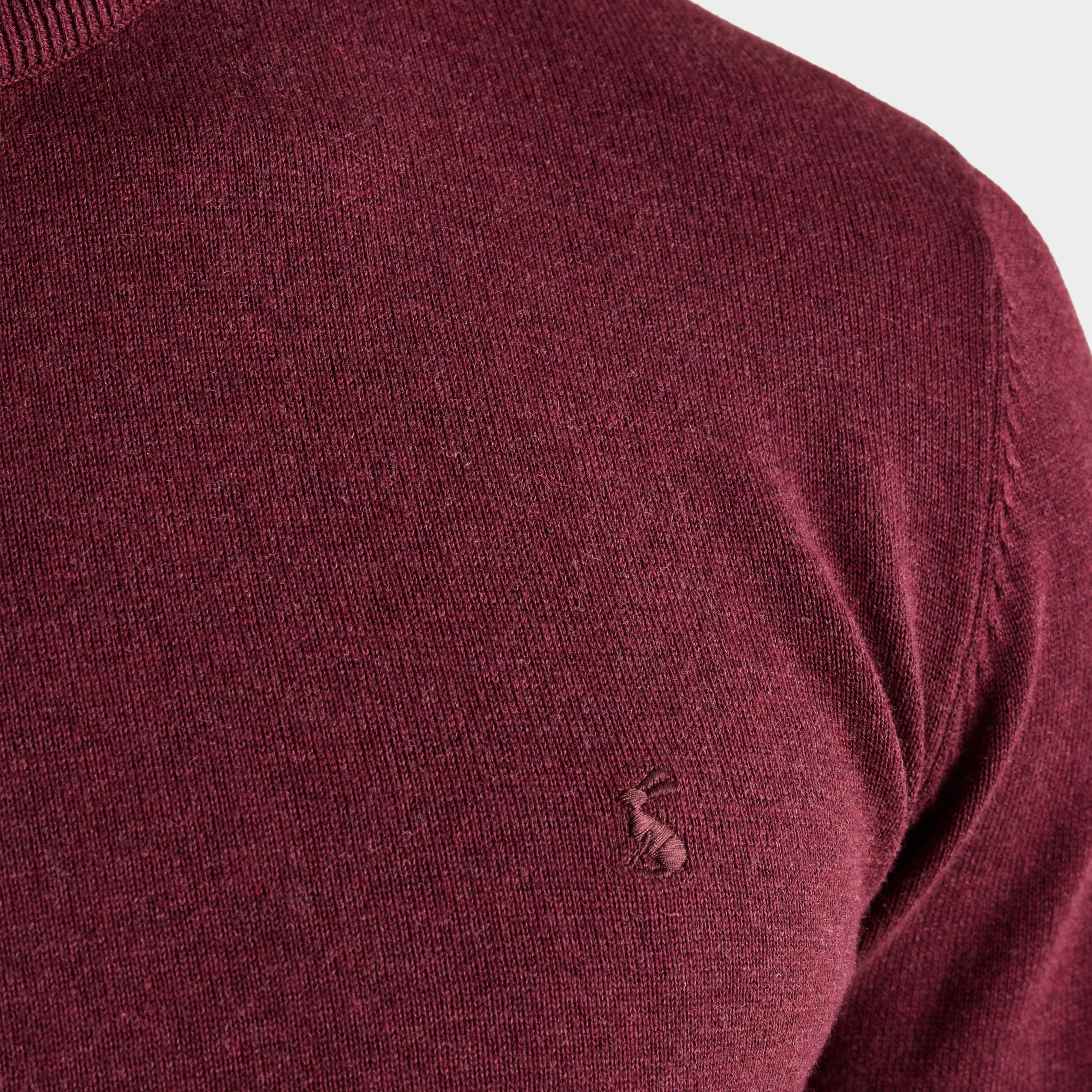 Men's Hillside Crew Neck Knitted Jumper Burgundy