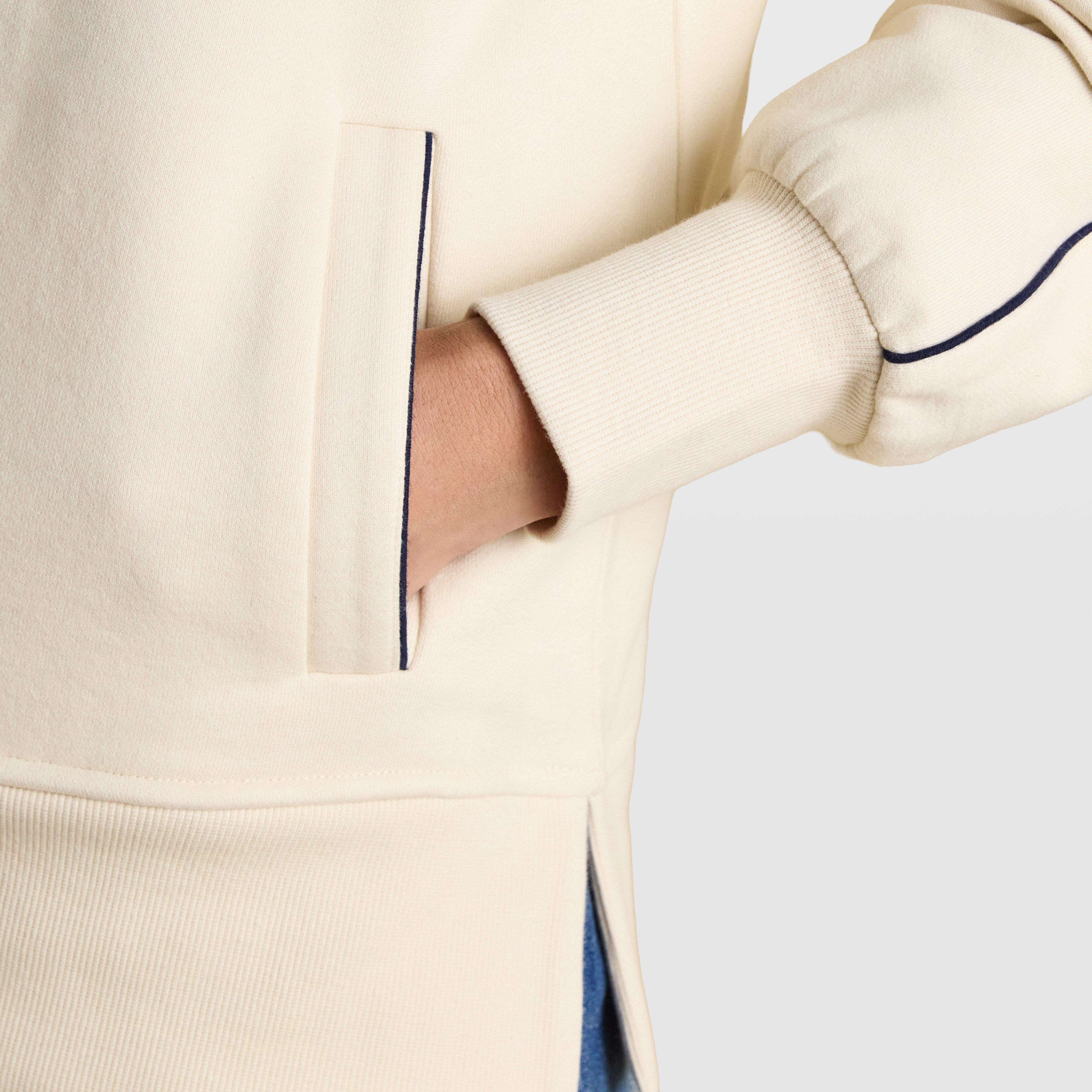 Womens Bronte Funnel Neck Quarter Zip Sweatshirt Cream