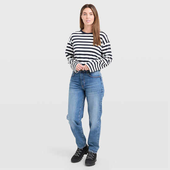 Womens Mid Relaxed Fit Mid-Rise Jeans