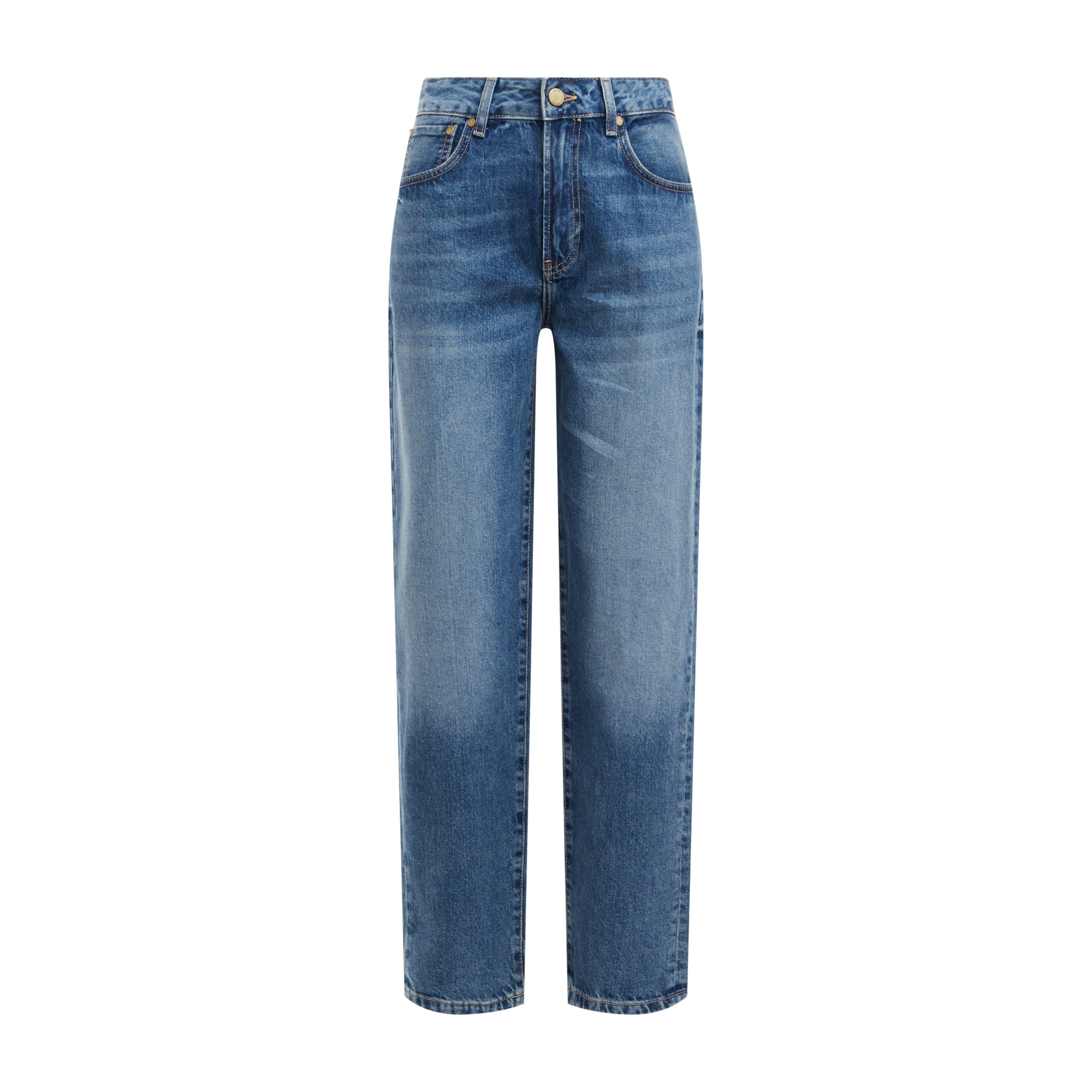 Womens Mid Relaxed Fit Mid-Rise Jeans