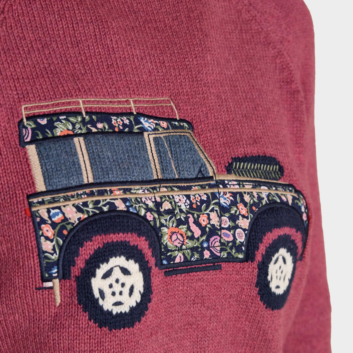 Women's Rutland Pink Intarsia 4x4 Cotton Rich Knitted Jumper