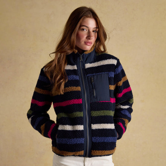 Women's Lottie Multi Stripe Borg Fleece