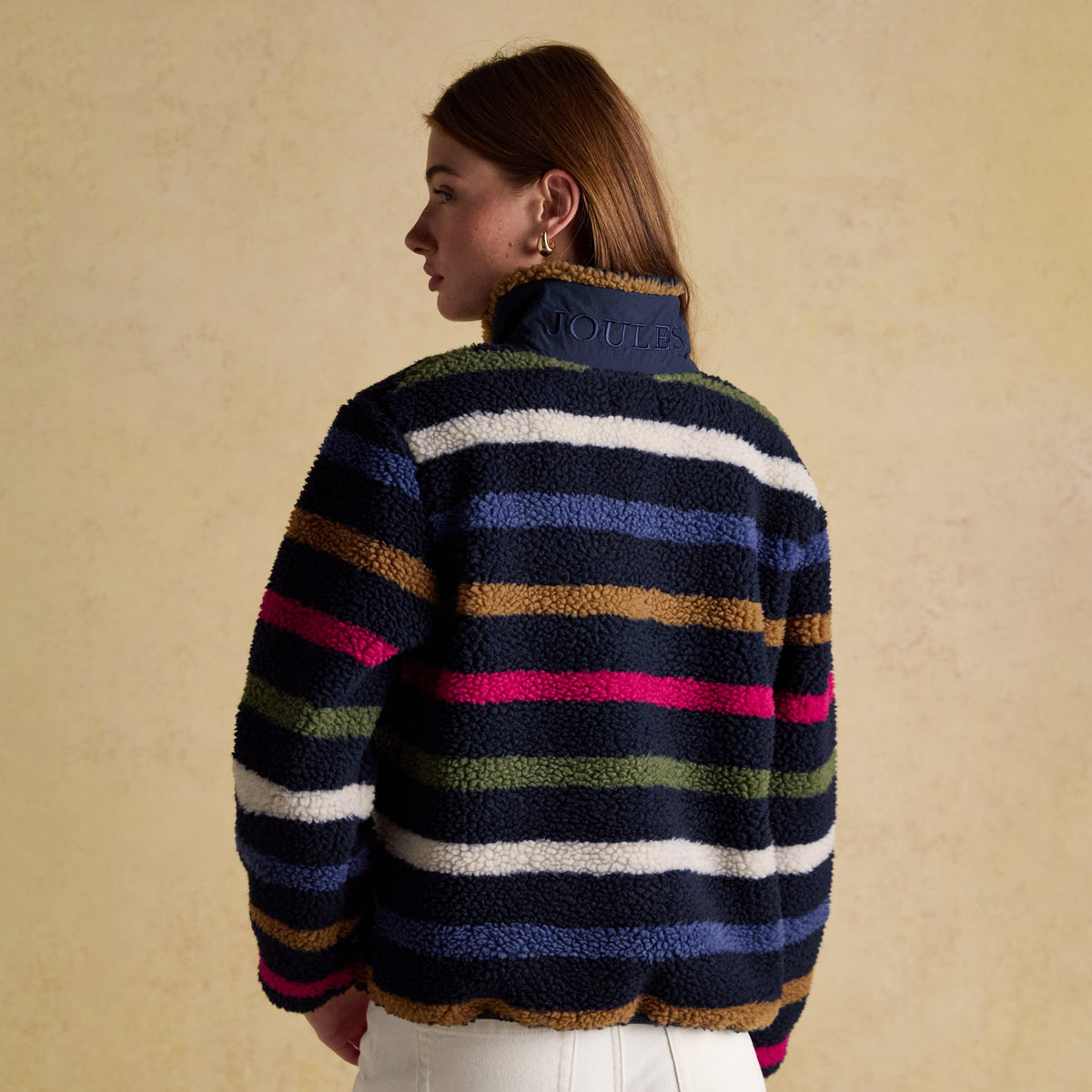 Women's Lottie Multi Stripe Borg Fleece