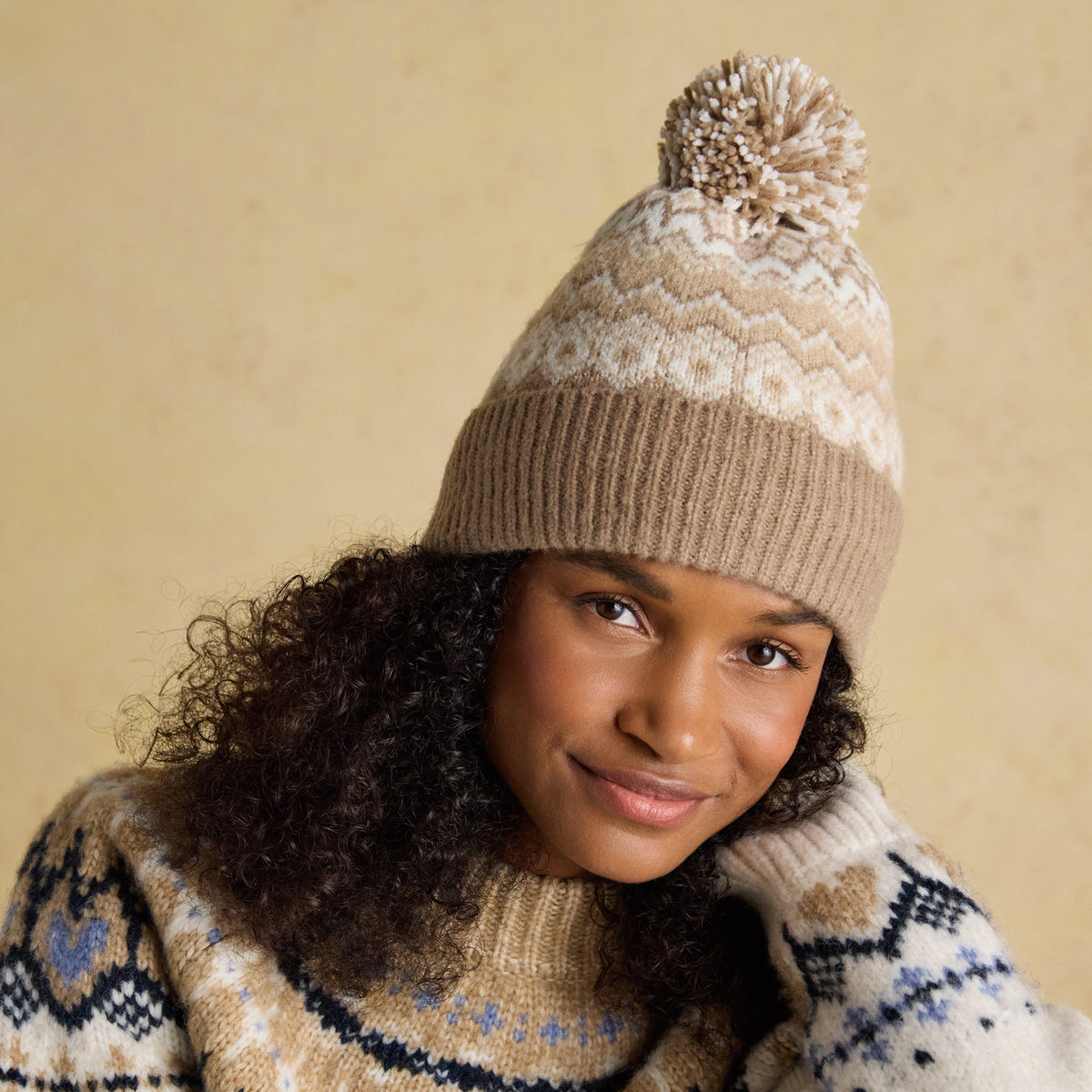 Women's Kara Bobble Hat Beige