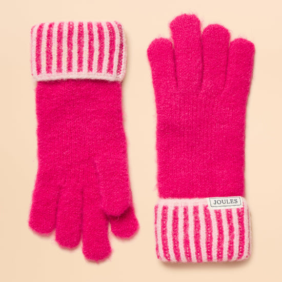 Kids' Wanderer Knitted Gloves Bright Pink