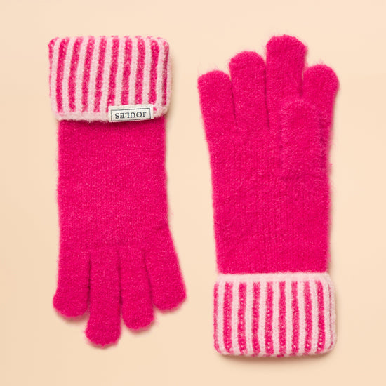 Kids' Wanderer Knitted Gloves Bright Pink