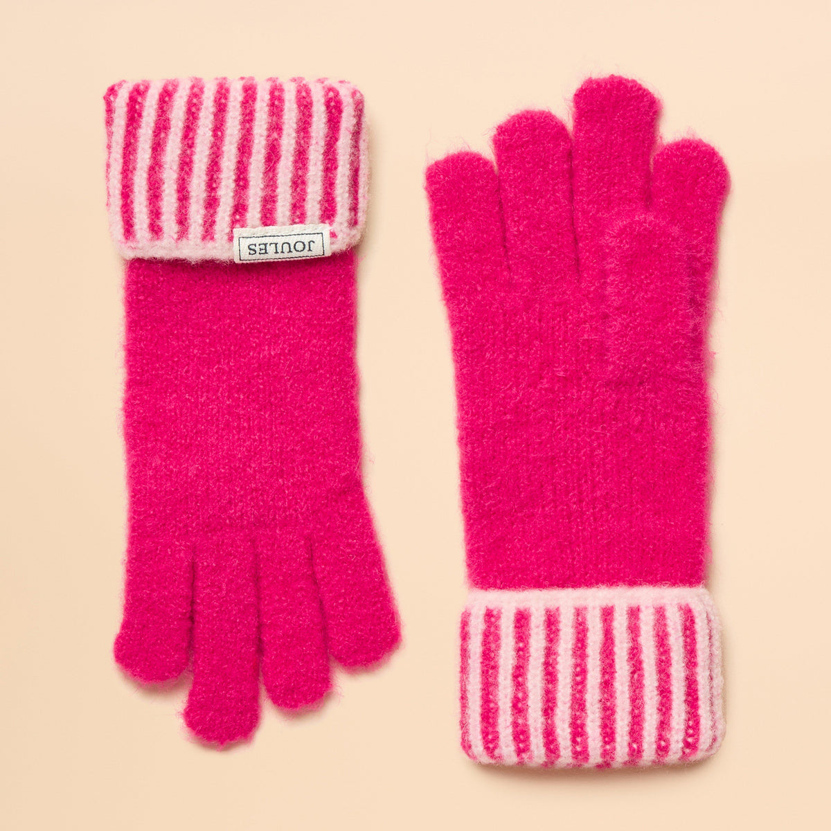 Kids' Wanderer Knitted Gloves Bright Pink