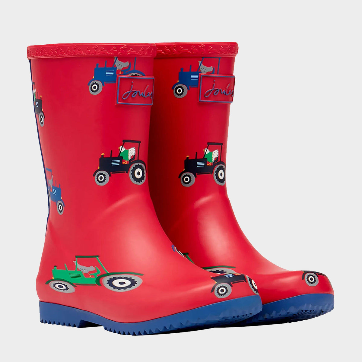 Kids' Roll Up Flexible Printed Wellies Red Tractor