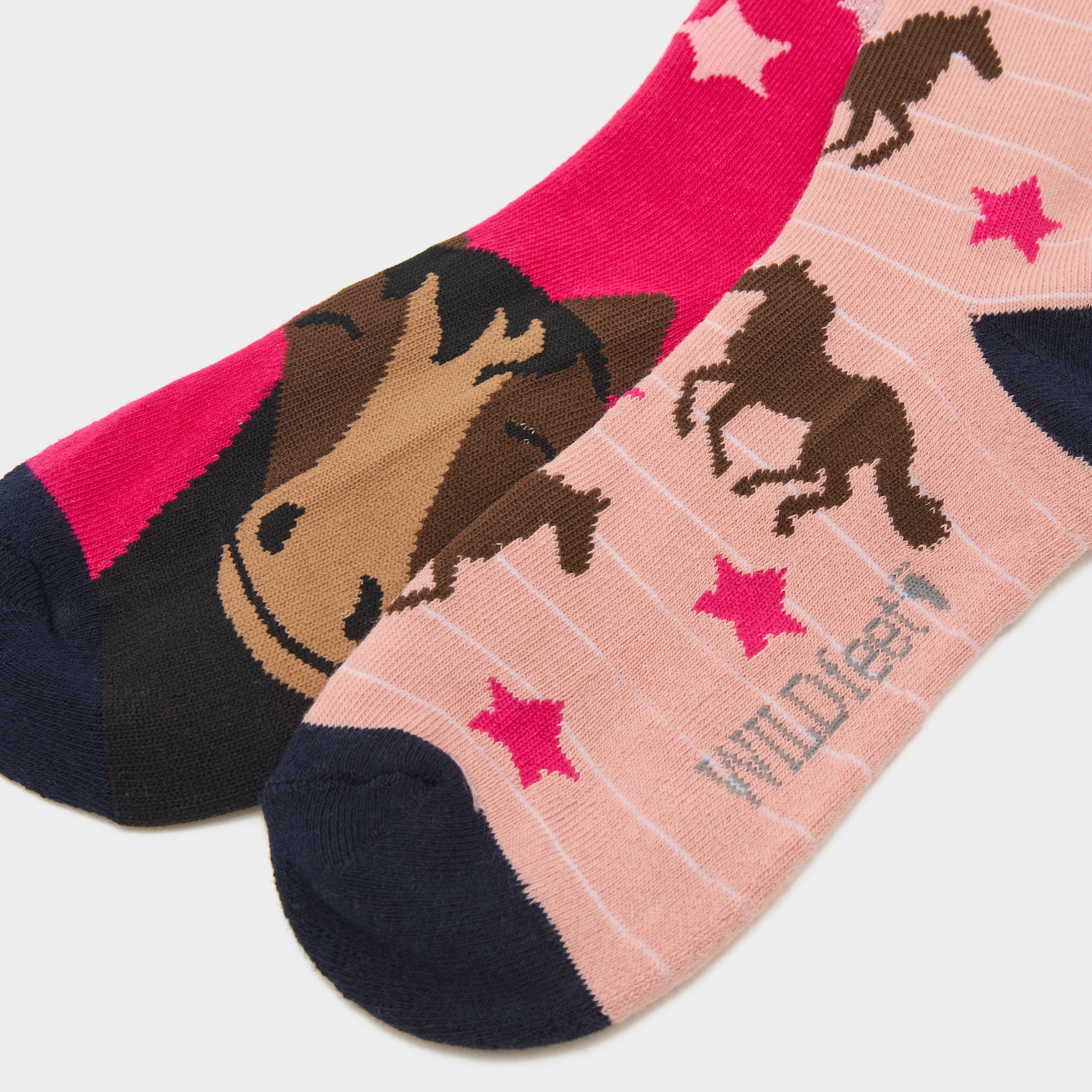 Women's Knee-High Equestrian Socks 2 Pack Navy Horse