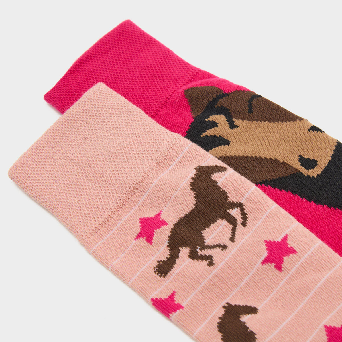 Women's Knee-High Equestrian Socks 2 Pack Navy Horse