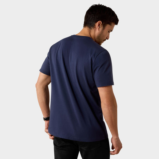 Men's Vertical Logo Short Sleeved Top Navy