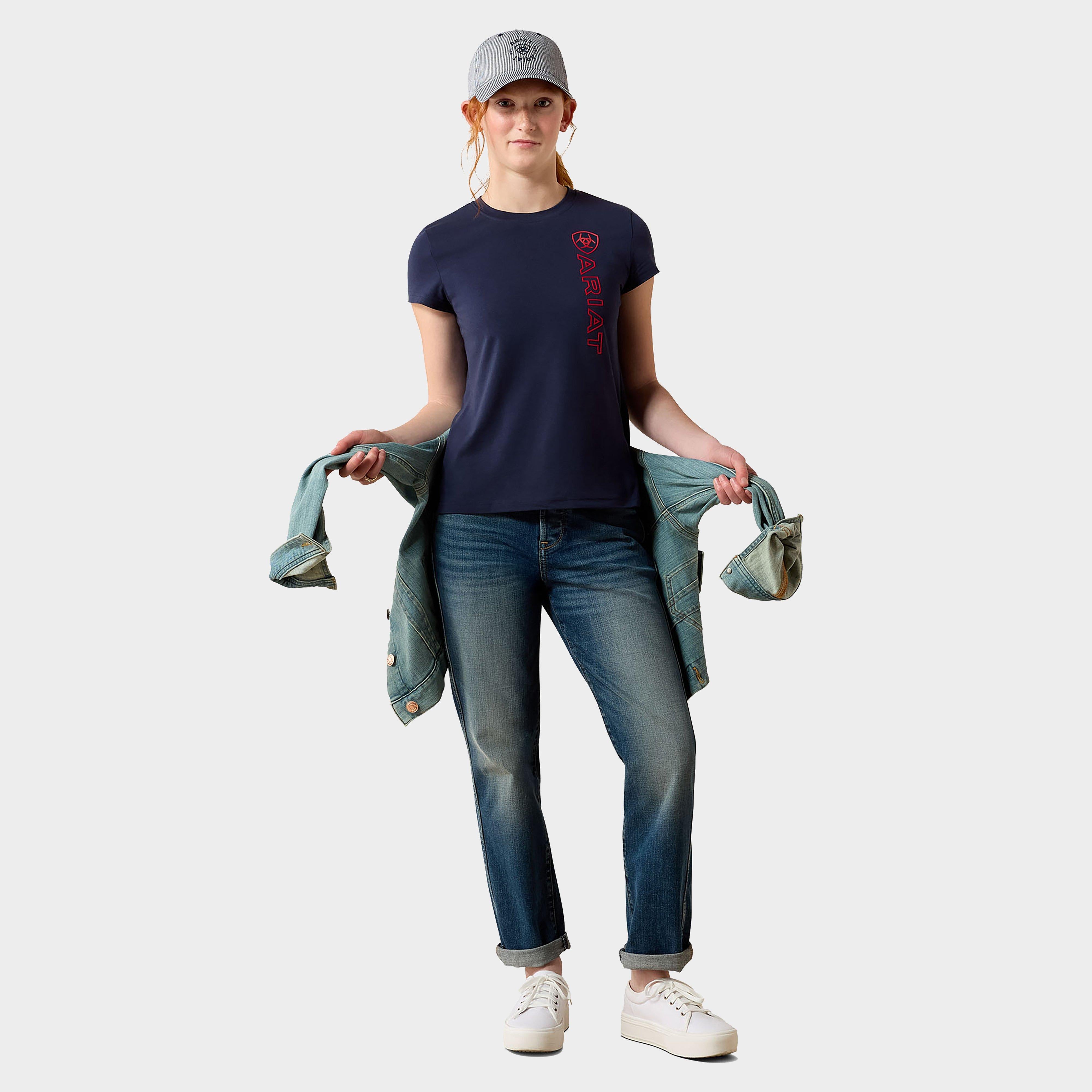 Kids' Vertical Logo Short Sleeved Top Navy/Red