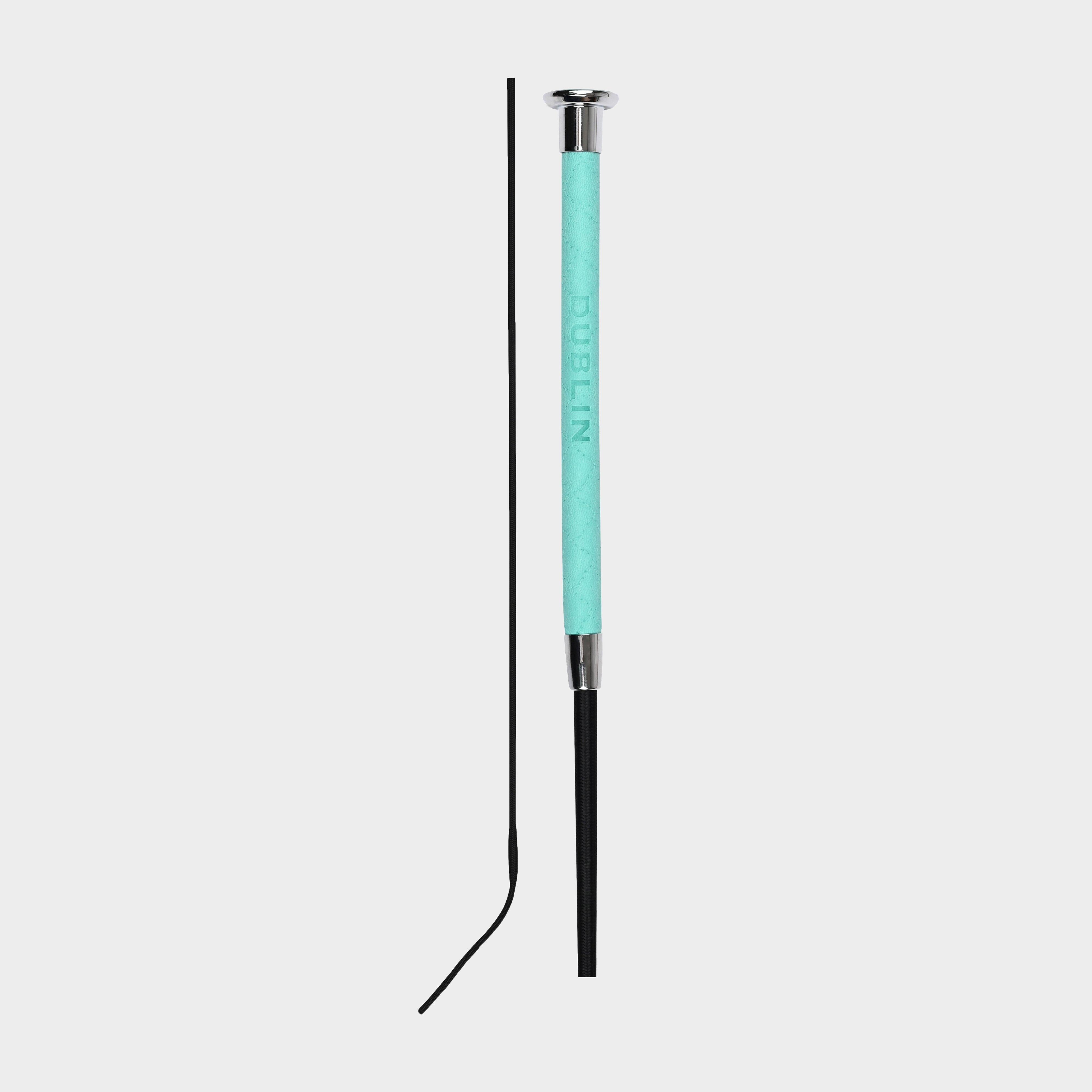 Fancy Stitch Leather Dressage Whip Turquoise