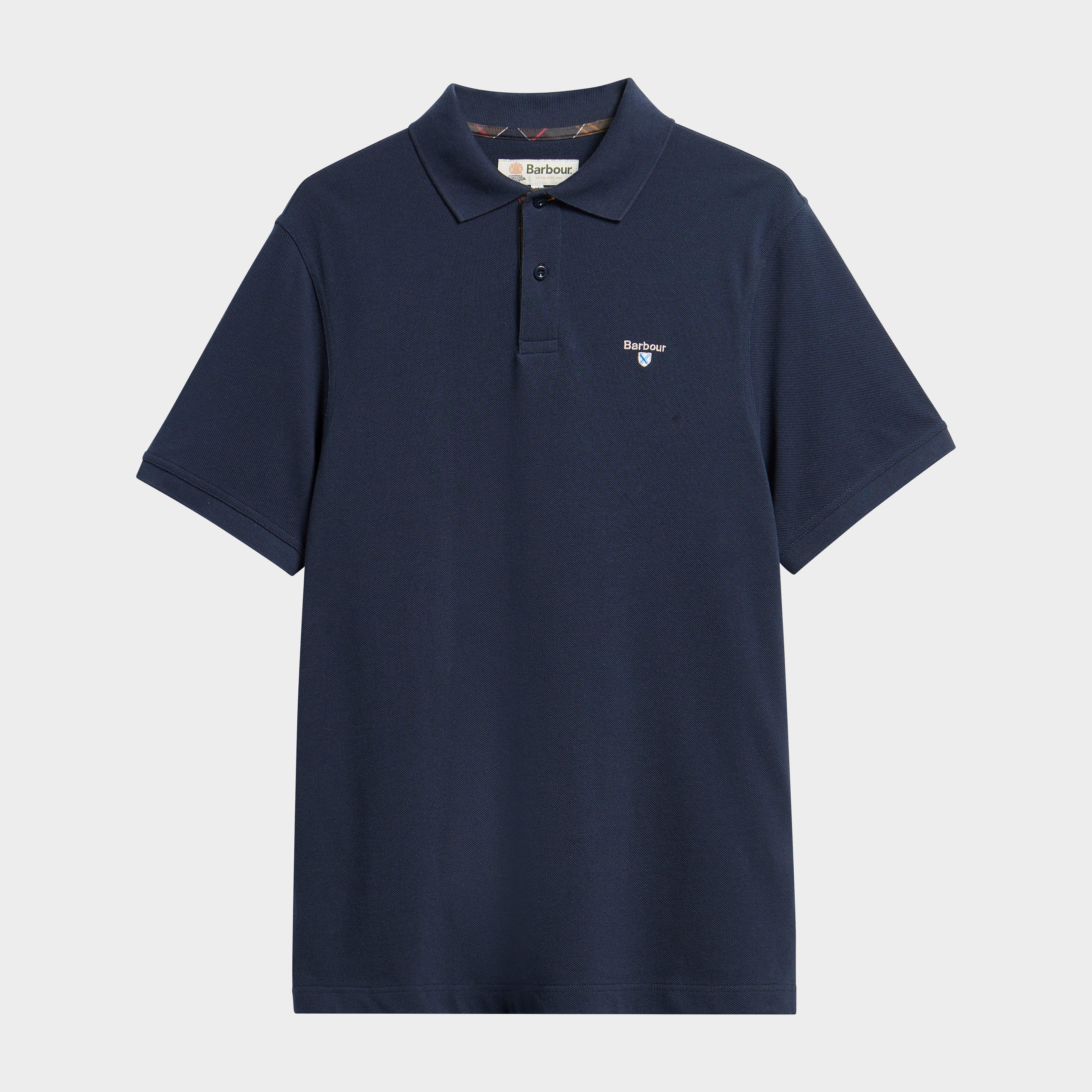 Men's Tartan Pique Polo Shirt Navy