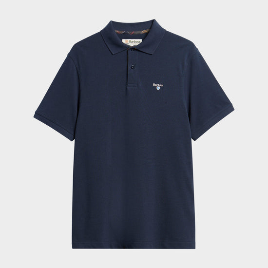 Men's Tartan Pique Polo Shirt Navy
