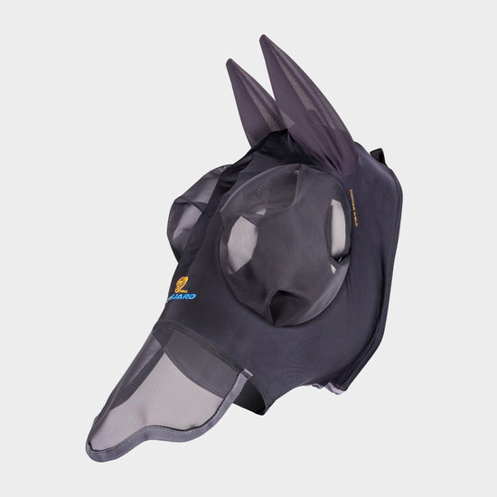 FlyGuard Pro Stretch Fly Mask with Ears & Nose Black