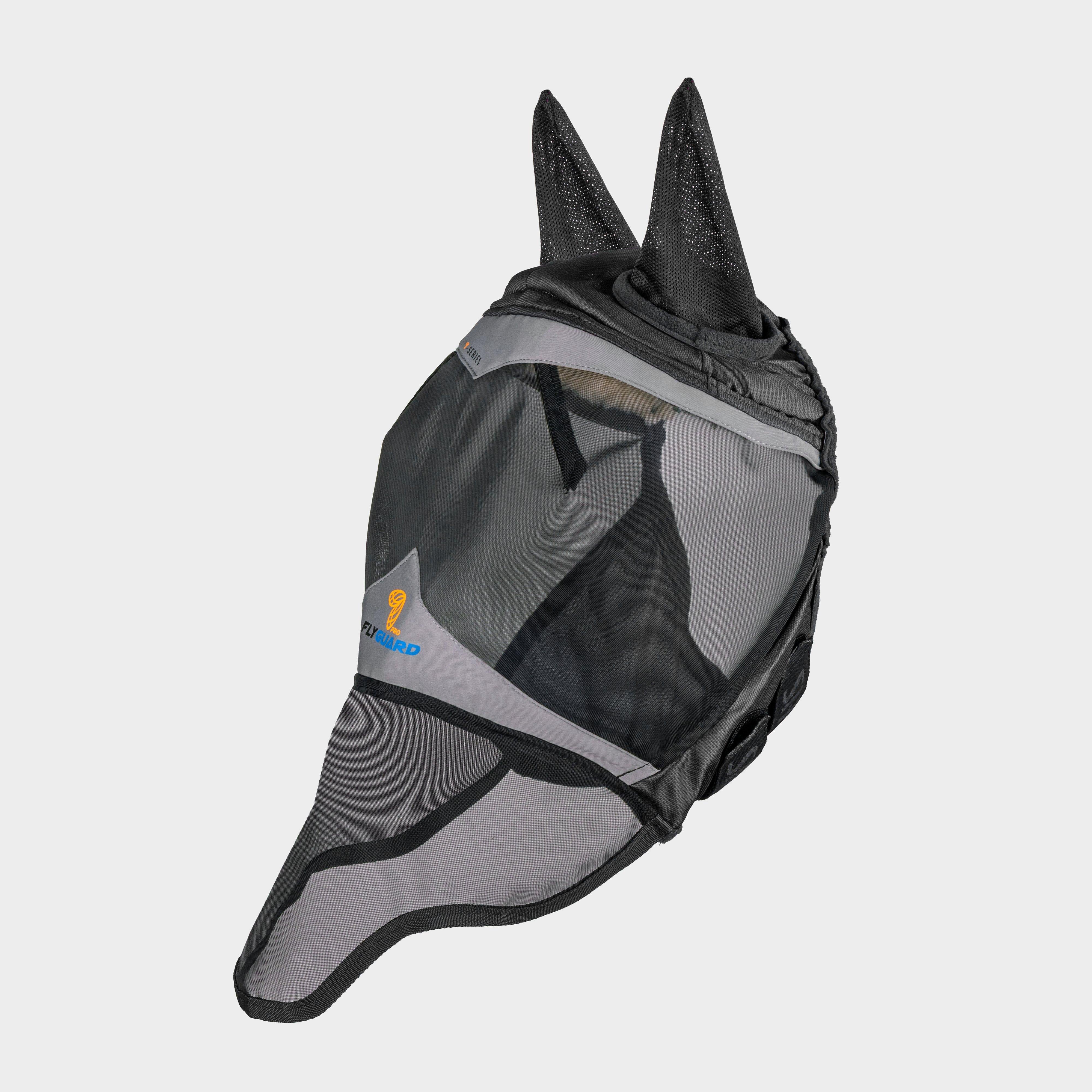 FlyGuard Pro Fine Mesh Fly Mask with Ears & Nose Black