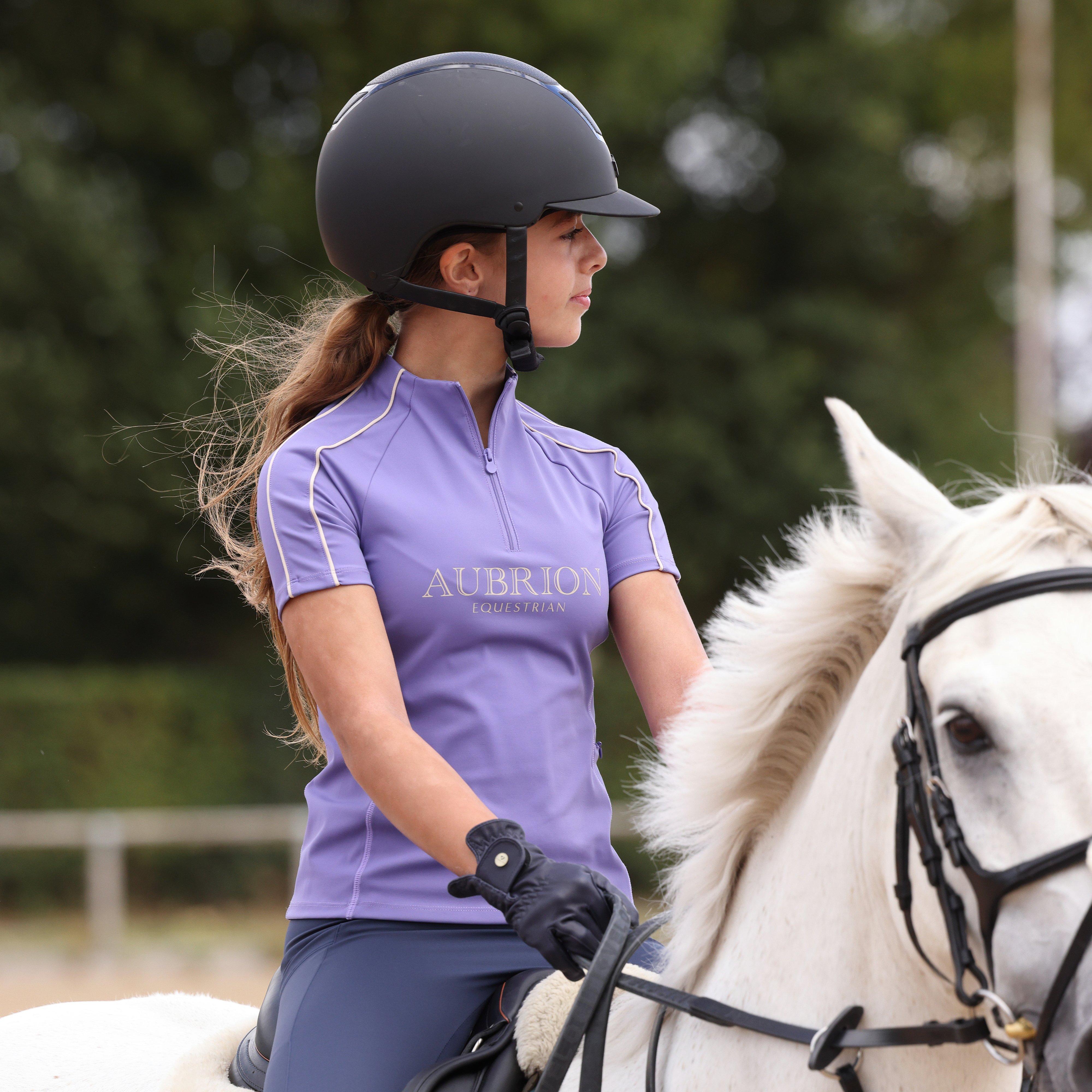 Young Rider Equestrian Short Sleeve Base Layer Heather