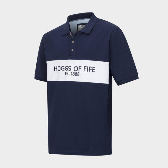 Men’s Stewart Block Pique Polo Shirt Navy