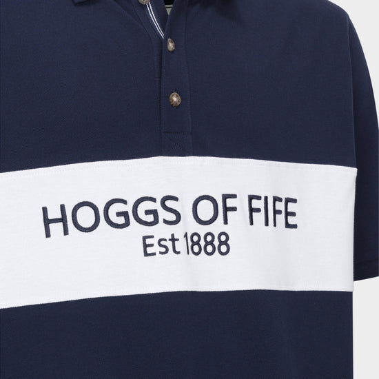 Men’s Stewart Block Pique Polo Shirt Navy