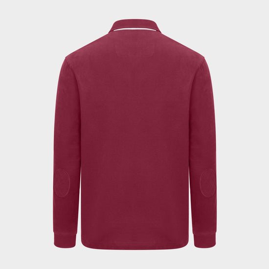 Men’s Moffat Long Sleeve Rugby Shirt Burgundy