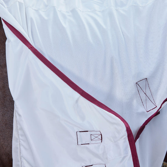 ComFiTec Essential Combo Neck Fly Sheet White/Burgundy