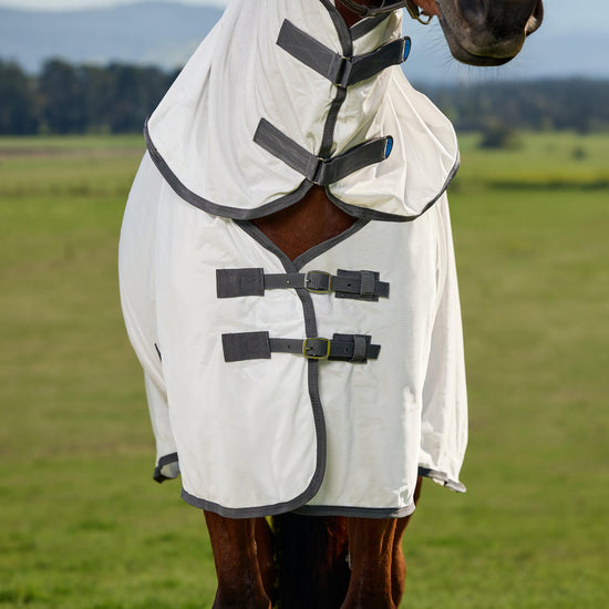 ComFiTec Tyro Combo Neck Fly Sheet White/Charcoal