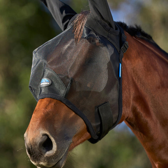ComFiTec Insect Guard Fly Mask With Ears Black