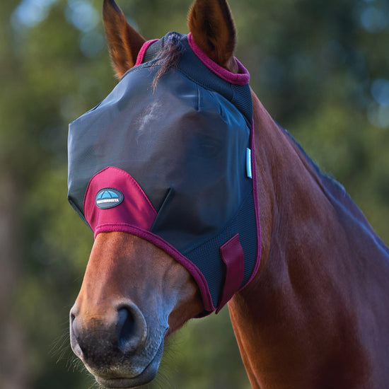 ComFiTec Fine Mesh Fly Mask Black/Burgundy