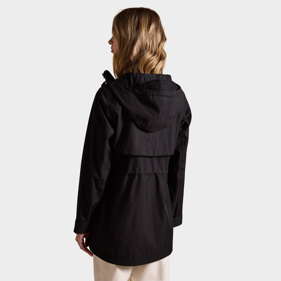 Portwell Black Hooded Waterproof Raincoat