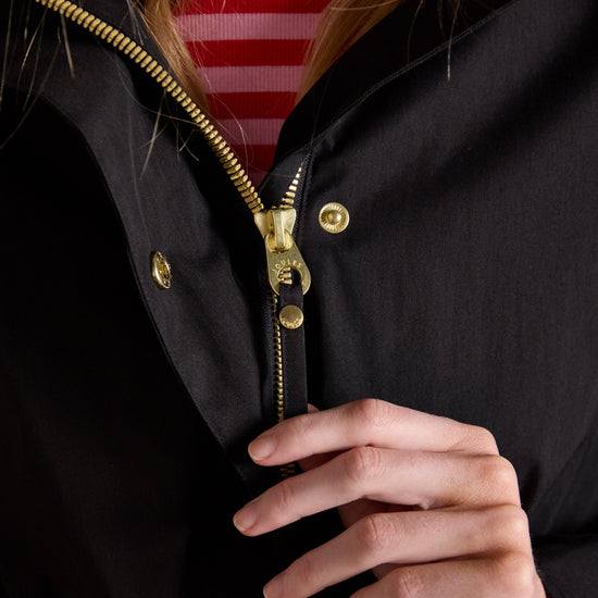Portwell Black Hooded Waterproof Raincoat