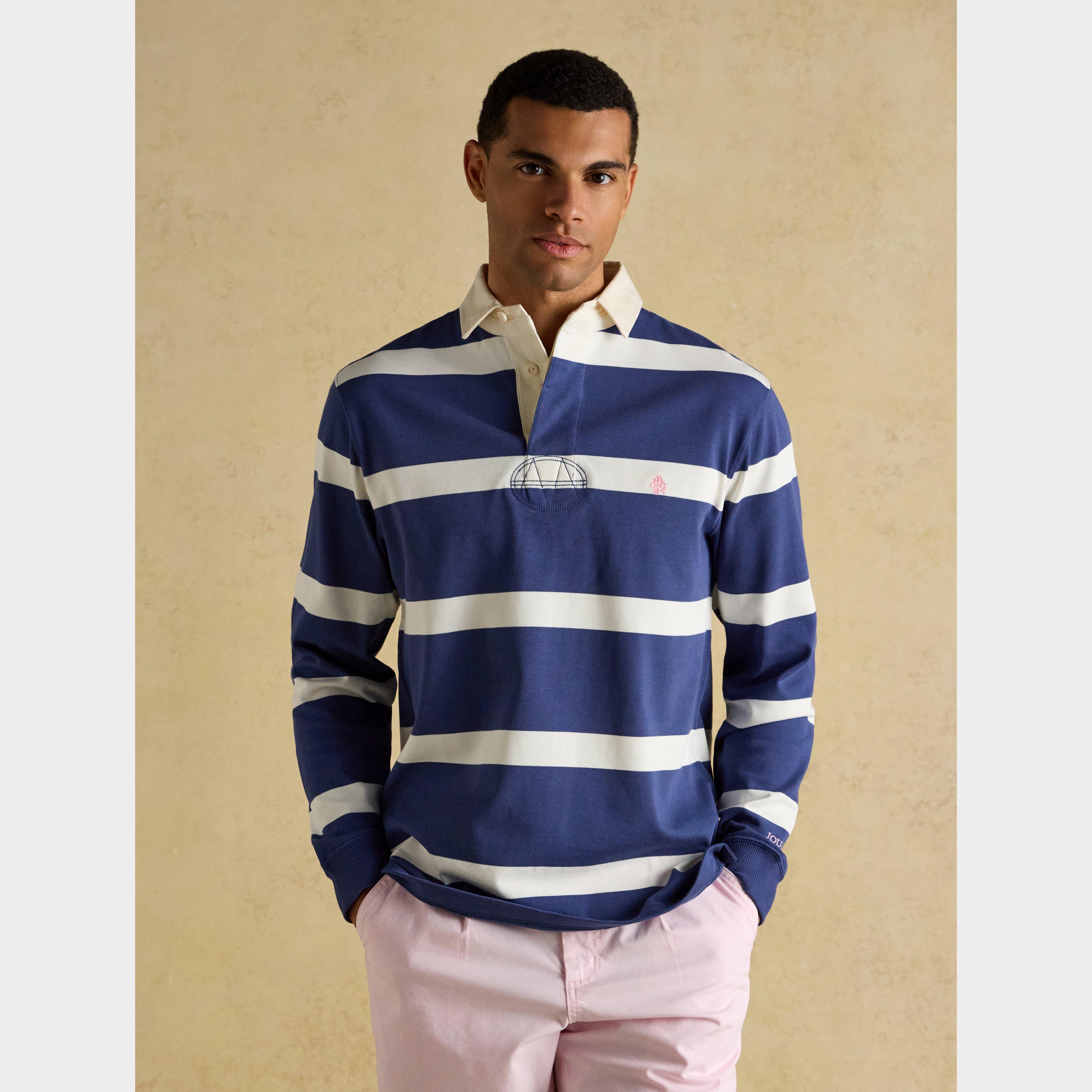 Men's Striped Long Sleeve Rugby Shirt