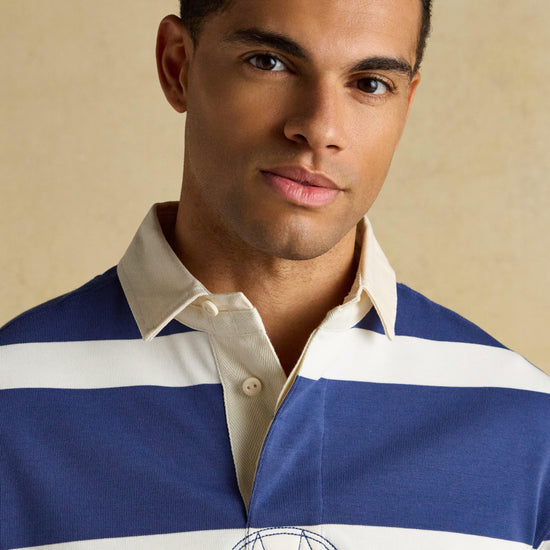 Men's Striped Long Sleeve Rugby Shirt