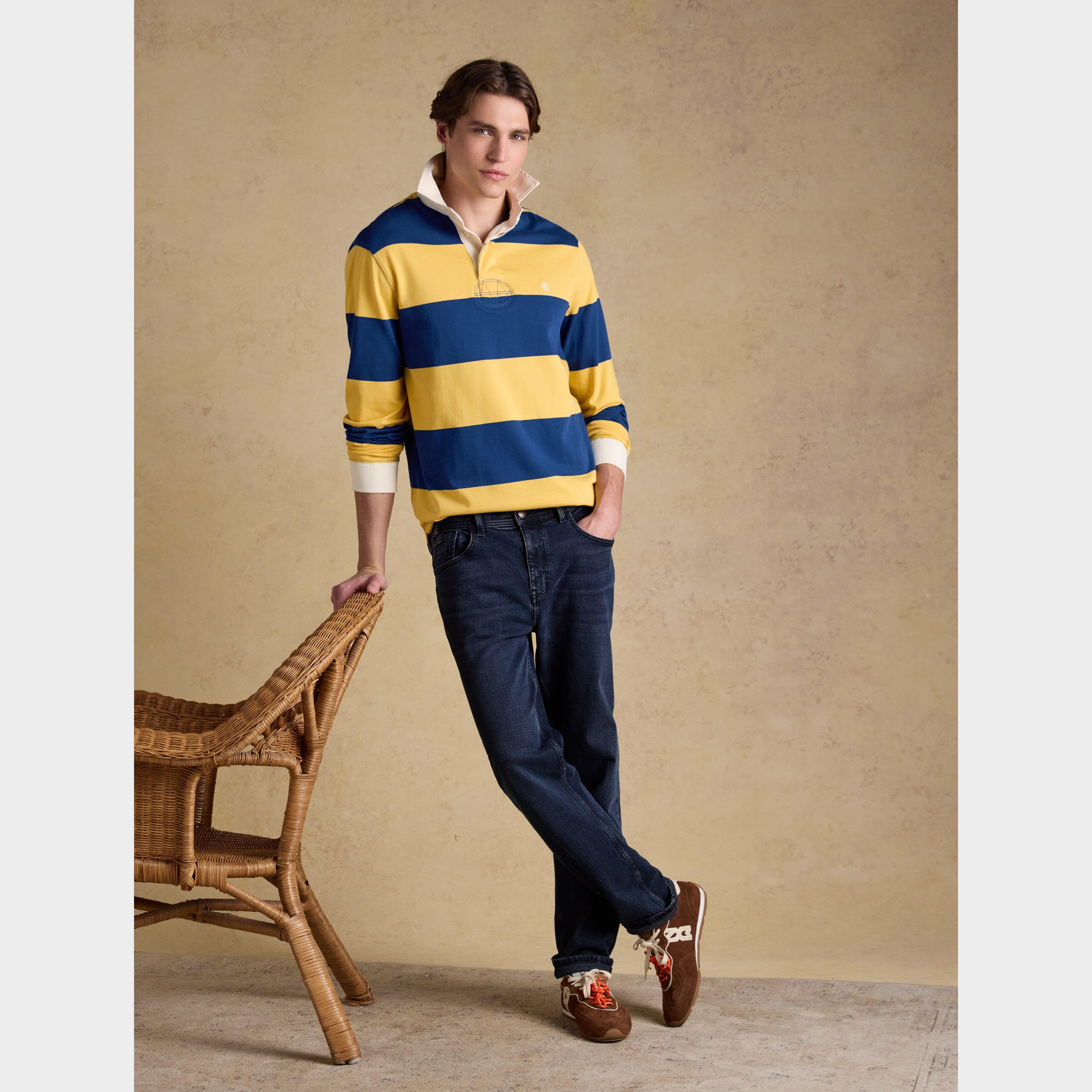 Men's Striped Long Sleeve Rugby Shirt