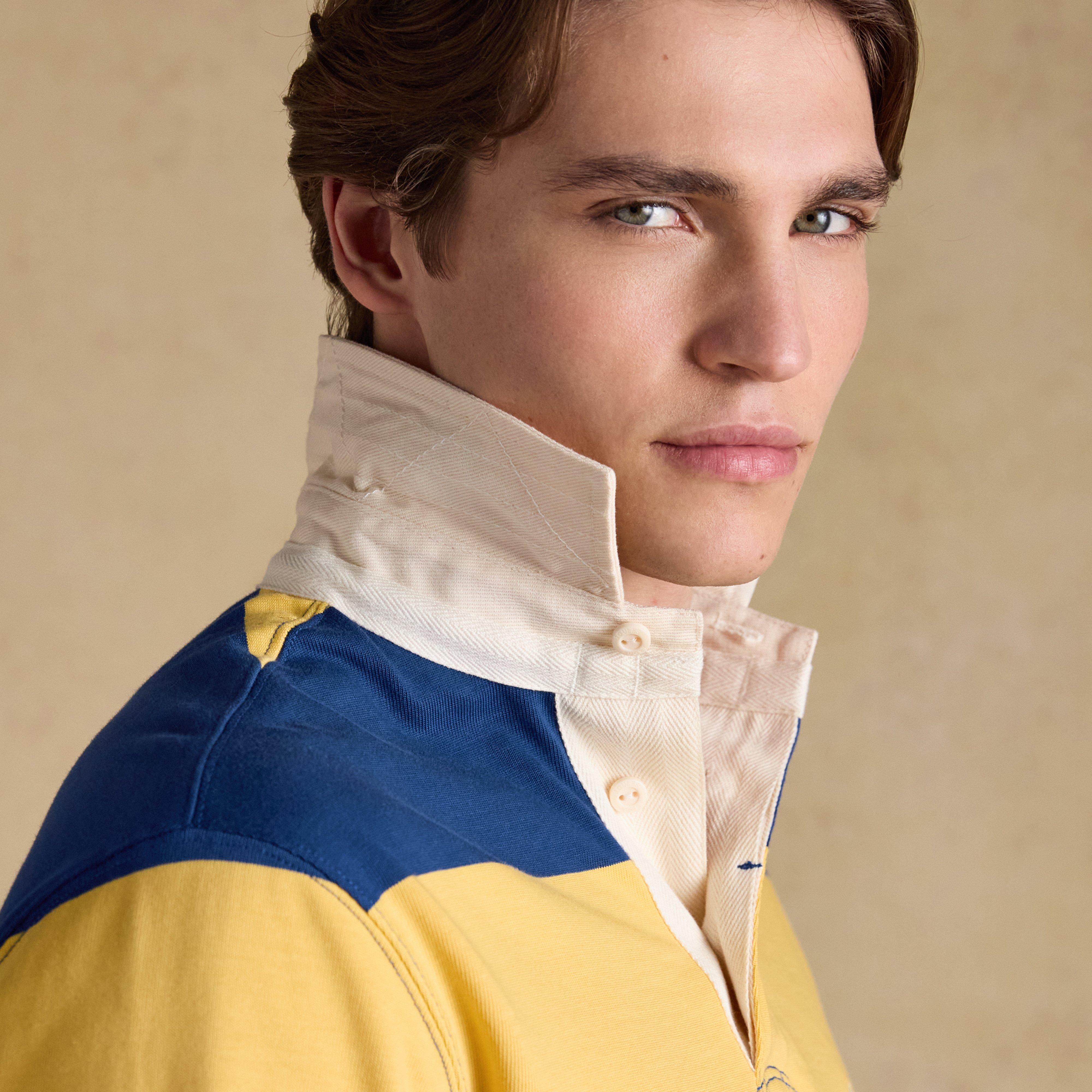 Men's Striped Long Sleeve Rugby Shirt