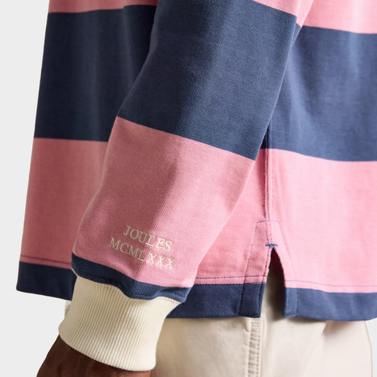 Men's Striped Long Sleeve Rugby Shirt