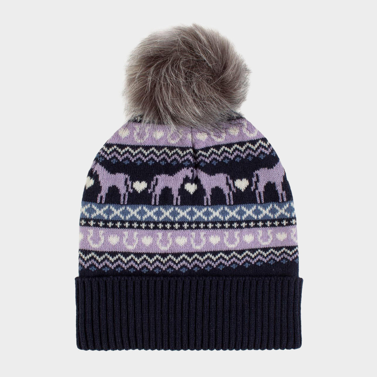 Kids' Fika Fairisle Junior Pom Pom Beanie